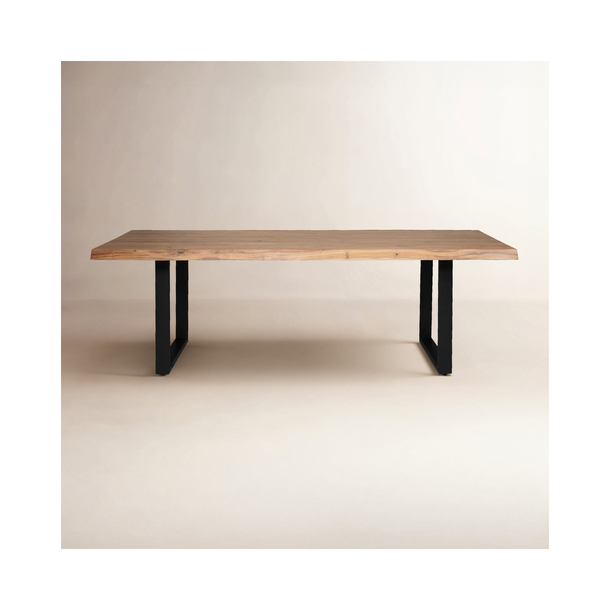 Colin Dining Table, Teak, Black, 29.75"H x 92"L x 40"W