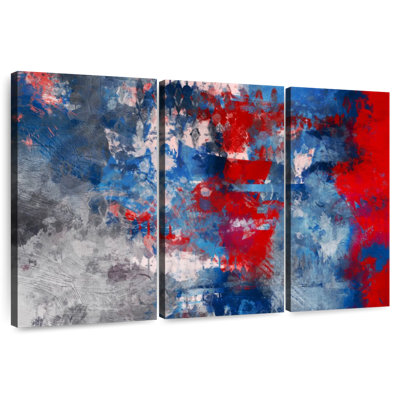 Avery, rouge, bleu, gris et abstrait