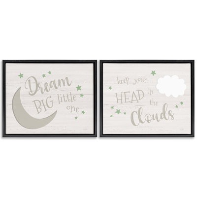 Nursery Dreams Quotes 2 PC Framed Floater Canvas Set by Natalie Carpentieri
