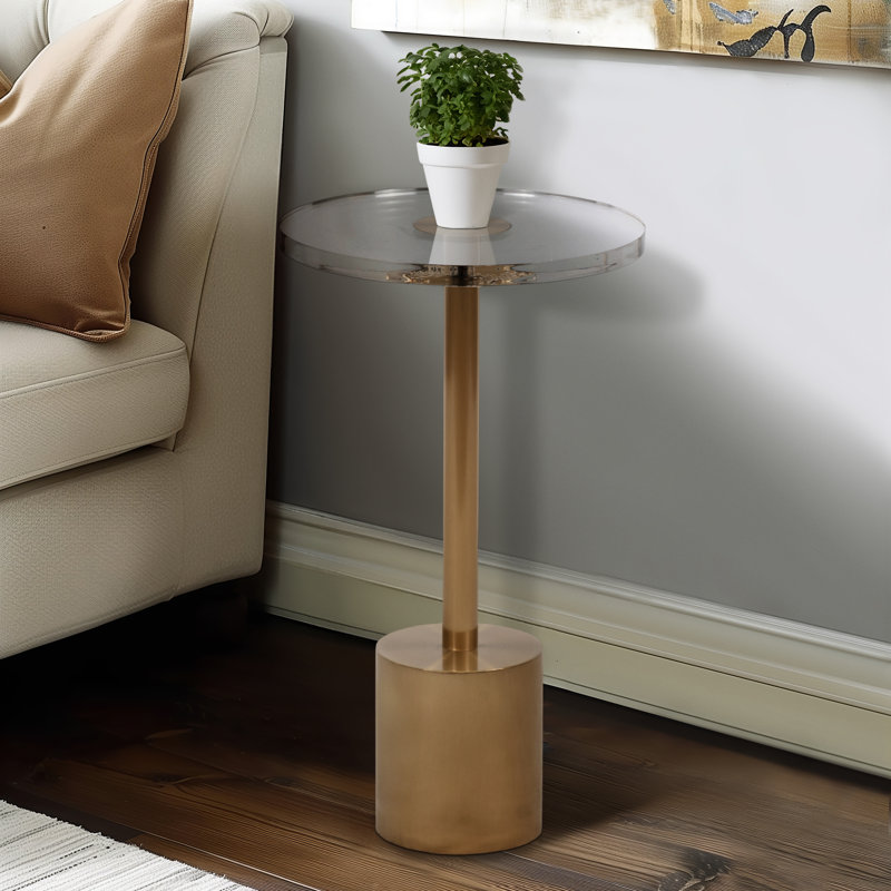 Table d'appoint en acrylique 21 po Sania de H 21 po - 12 po x 12 po x 21 po Sanches