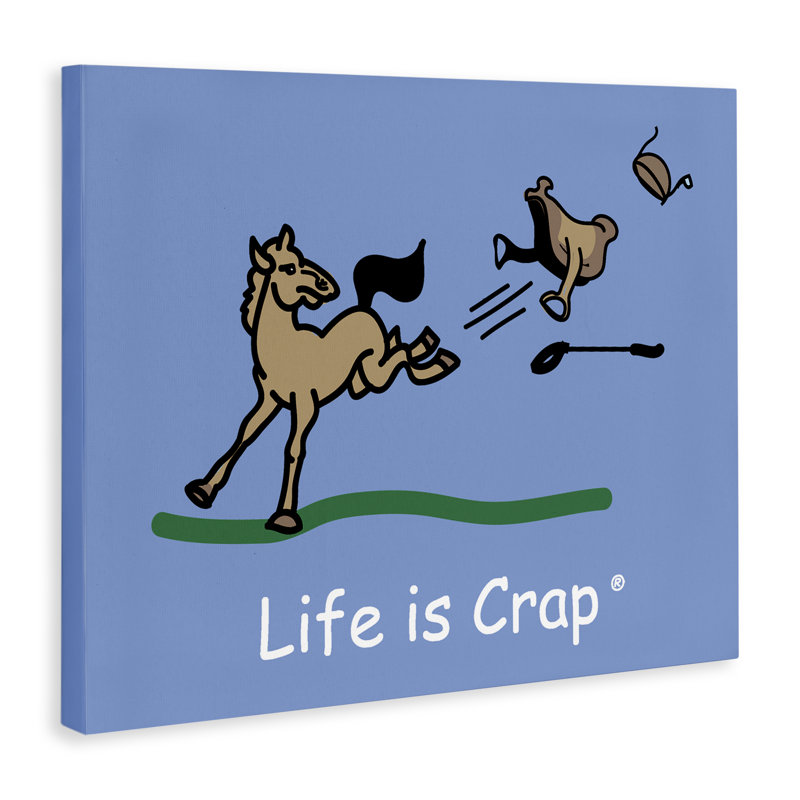 Horse Kicking Saddle Canvas Wall Art by LIC, 24" H x 30" W