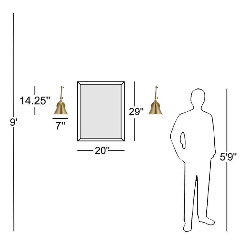 Barthel Steel Armed Sconce, Satin Brass, No