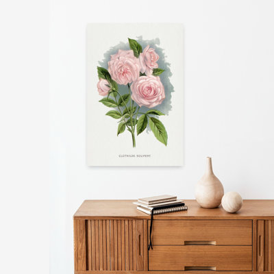 Rose rose, chiffon, Souperte, Lithographie, rétro, romantique, rose, fleur, paysage, art mural