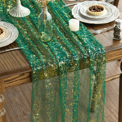 6 chemin de table en gaze or vert 120 pouces 10pi