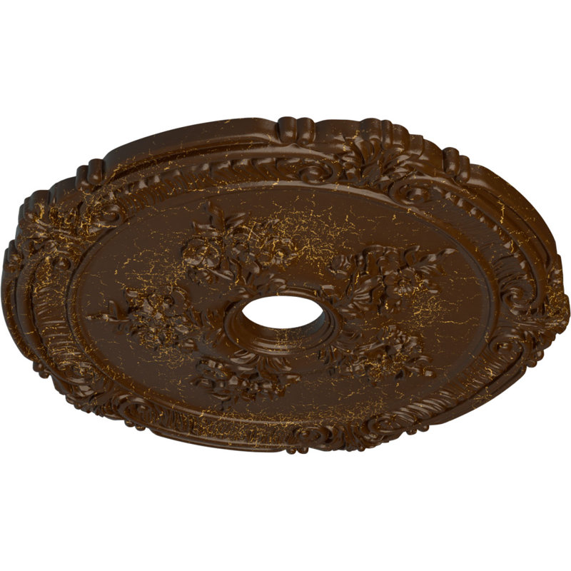 Médaillon Endurathane Attica avec plafond rose, DO 26 po x P 3 3/4 po x P 1 1/2 po, Craquelure racinette