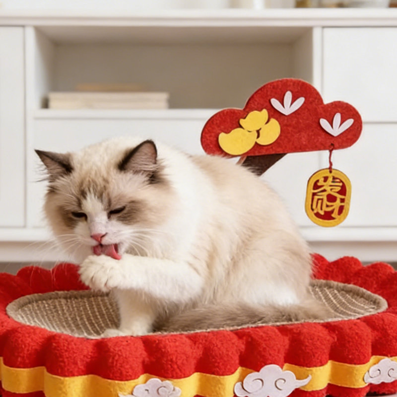 Carton ondulé pour lit de chat en carton ondulé ovale, grand bloc-notes anti-effilochage avec conception incurvée de salon, nid de jeu interactif durable pour les chatons d'intérieur et les chats adultes