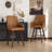 Swivel Bar Stool with Back and Wood Legs, Upholstered Faux Leather Counter Stool for Kitchen Island, Dining & Home Bar, Comfortable Modern Stool-1581452531-1579452277