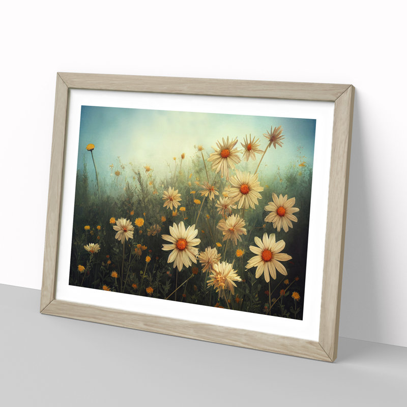 XH1022-9430X Unforgettable Wildflowers Floral - Single Picture Frame Print, 46cm H x 64cm W x 2cm D, Oak Framed