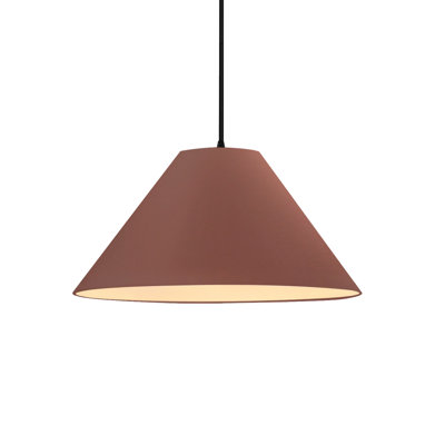 Radiance - Avola 1-Light Pendant - Bisque - Dark Bronze - 15"W x 7.25"H - Replaceable Bulb - Black Cord
