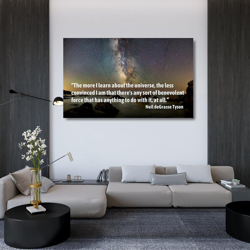 Art sur toile tendue Triny ArtsyQuotes, "Neil deGrasse", citation de Tyson: The More I Learn, H 31 po x l 48 po
