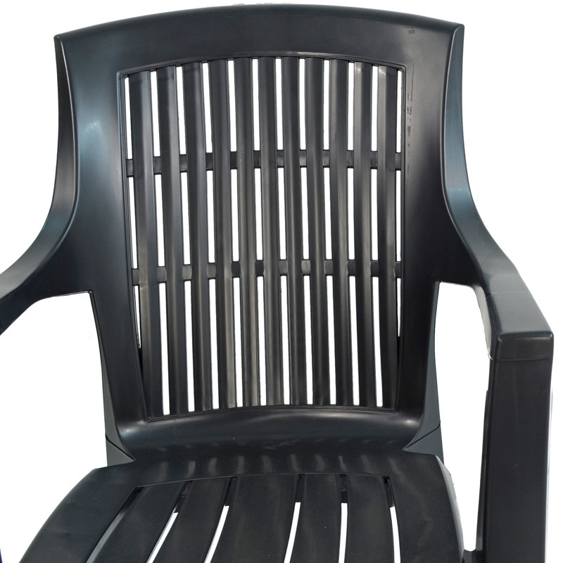 Turin Square Table with 4  Chairs Garden Set, Anthracite