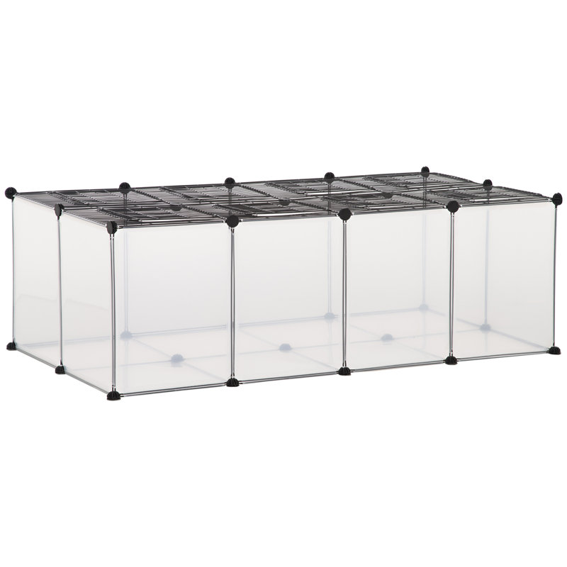 Weather Resistant Small Animal Cage, 45cm H x 140cm W x 70cm D, Silver