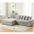 Oversized Two-Piece  Couches,L Shaped Sofa, Corduroy, Right Chaise Daybed,with Armrests,Eight Throw Pillows,Corner Sofa-937971534-937971537