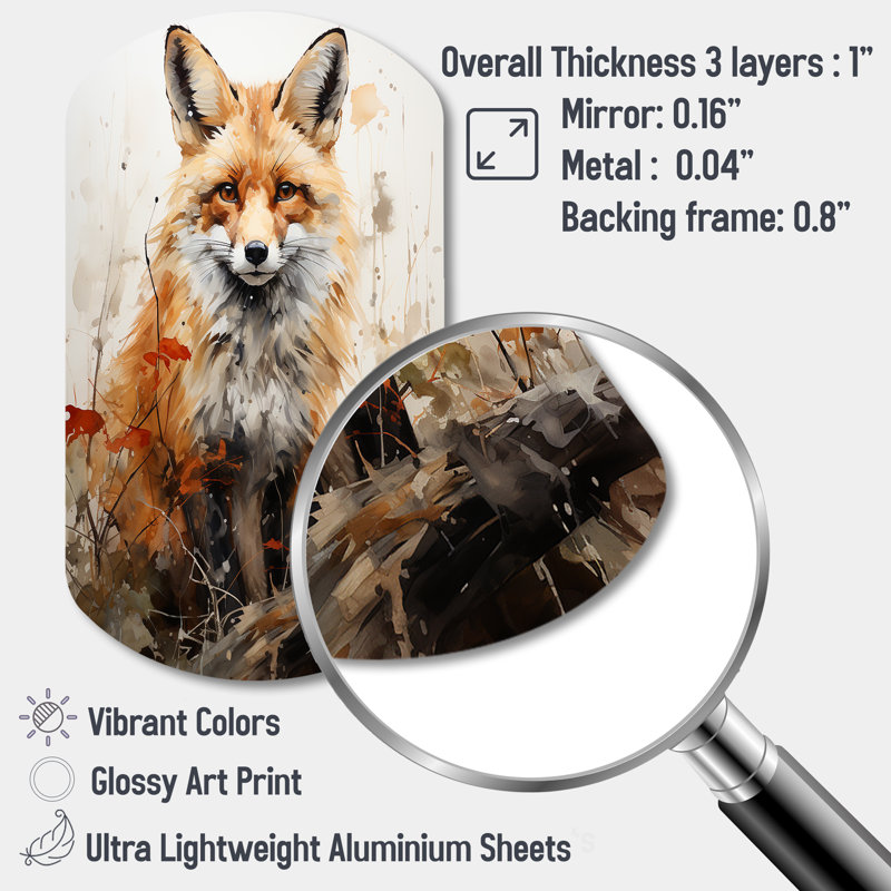 Décoration murale en forme de cylindre Fox, H 31 po x l 19 po