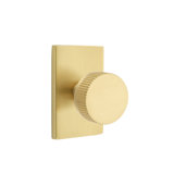 Emtek Select Passage Knobset w/ Modern Rectangle Rosette, Conical Stem & Knurled Knob