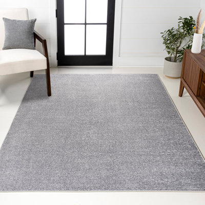 Asal Haze Solid Low-Pile Gray Rug