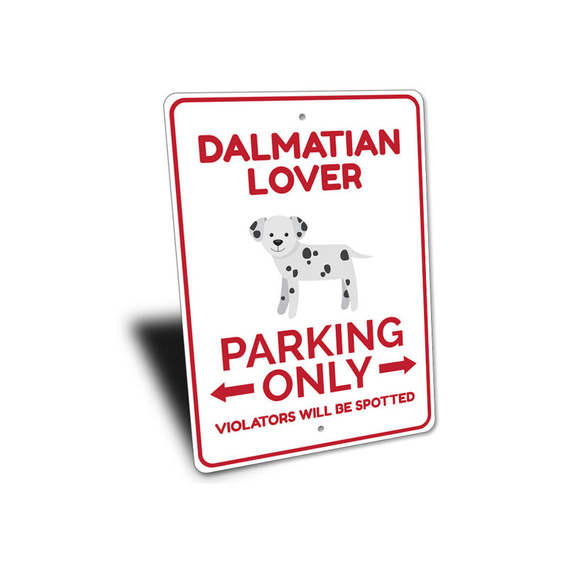 Enseigne en aluminium Dalmatian Lover, H 12 po x l 18 po x P 0,06 po