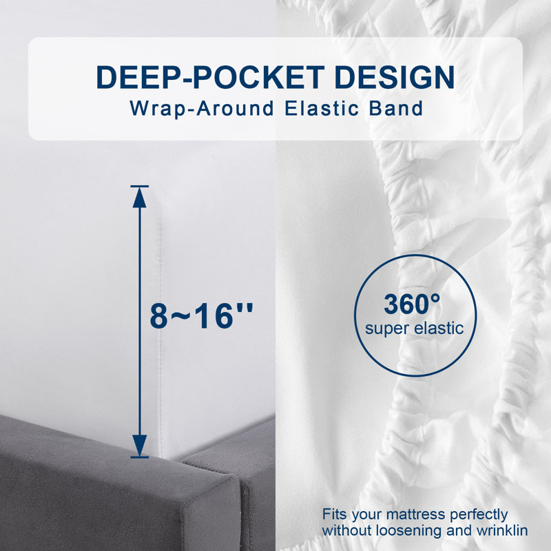 Ensemble de literie six pièces en microfibre douce à séchage rapide, Blanc