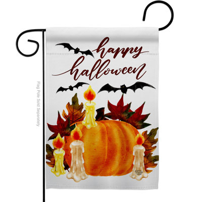 Drapeau d'Halloween en forme de chandelle en polyester à 2 faces 3 x 18,5 pouces Halloween