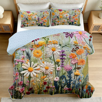 Ensemble de courtepointe classique - Couvre-lit doux et confortable pour toutes les saisons, couette fine et luxueuse, couverture matelassée chaude avec taies d'oreiller, ensemble de courtepointe 2 pièces pour lit simple