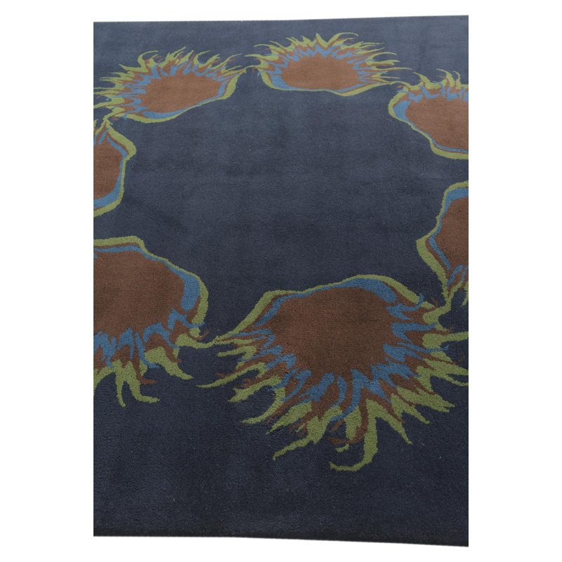 Tapis carré bleu marine Otto