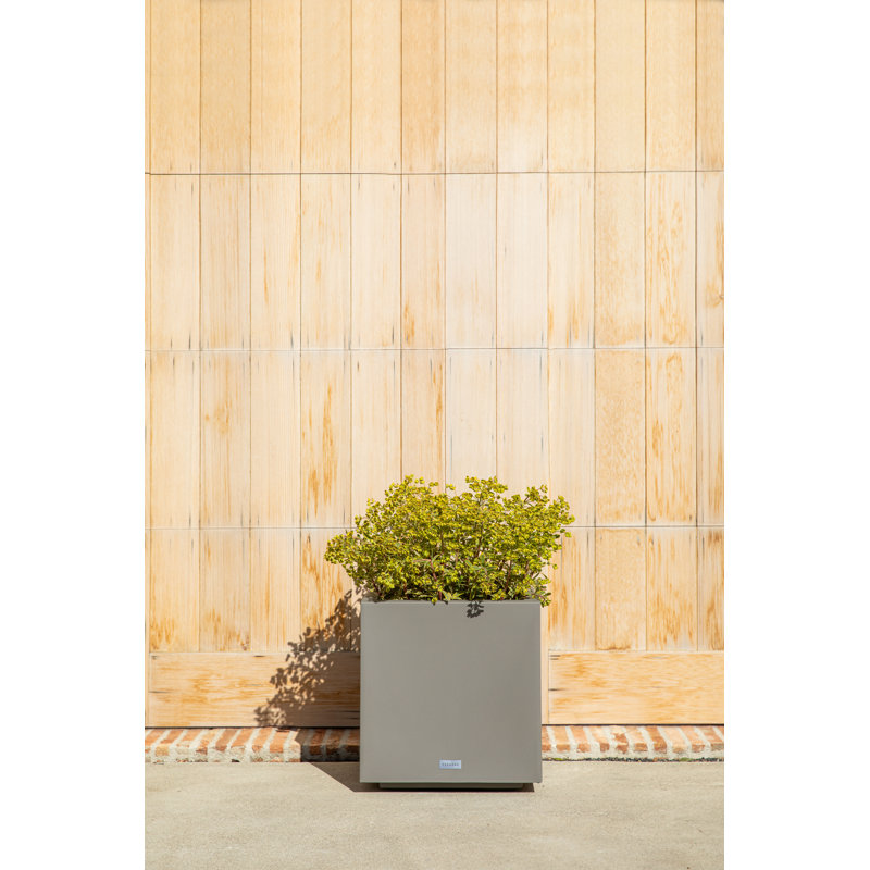 Modern Cube Planter for Outdoor and Indoor Spaces - Gray