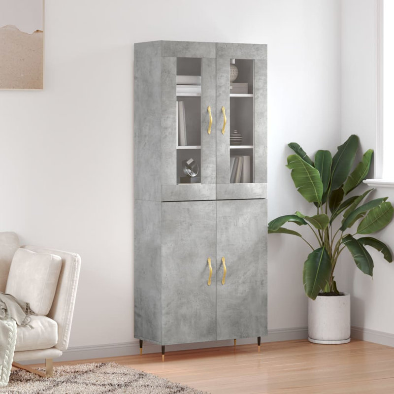 Abdirahin Display Cabinet, Concrete Grey