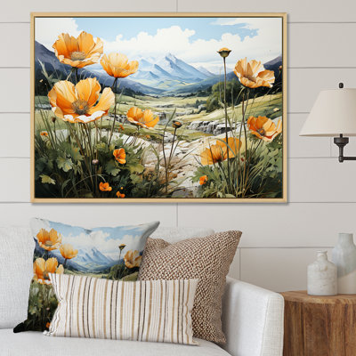 «Buttercups Charm In Mountain Scenery» sur impression sur toile