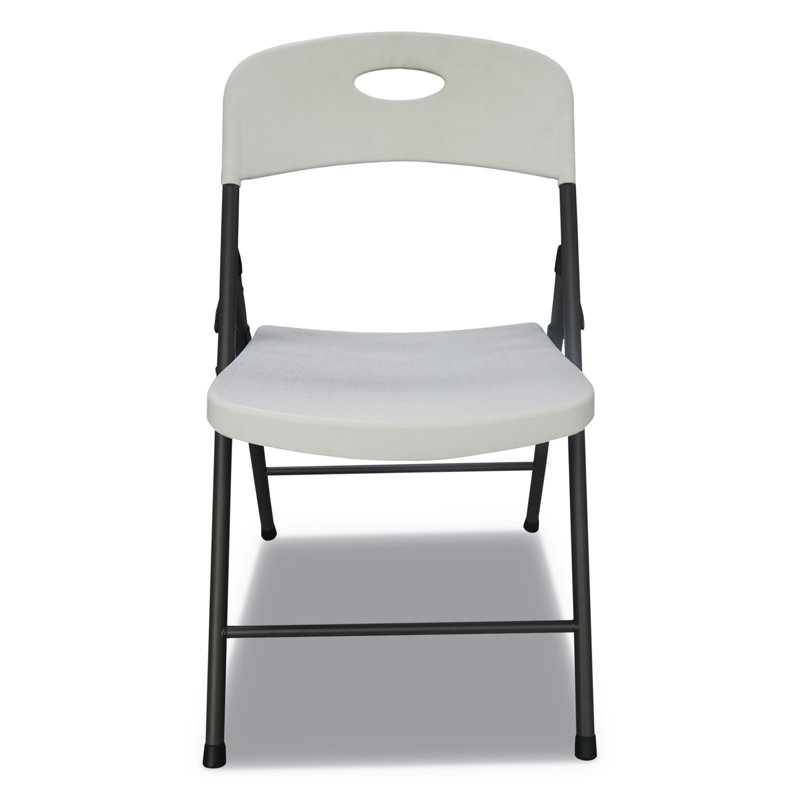 White Metal Frame Armless Folding Reception Chair Set