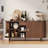 63" Sideboard Buffet Cabinet With Large Drawer, Storage Buffet With Tambour Sliding Door & Adjustable Shelf-1500203585-1503895223