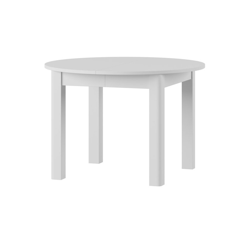 Myriame Round Dining Table 110-160cm L x 110cm W, White