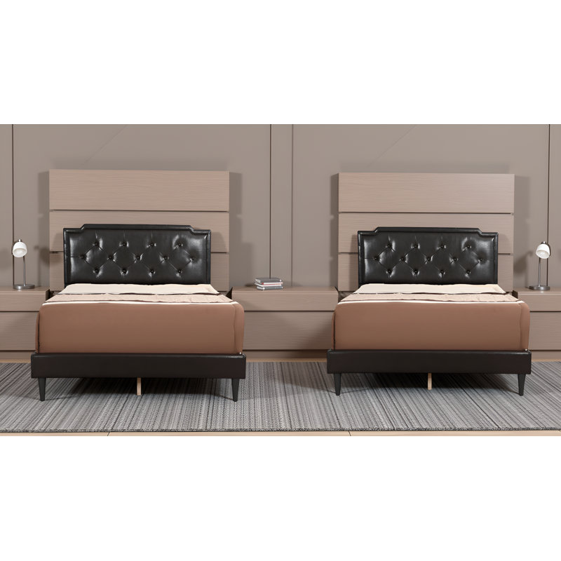 Maiwenn Cappuccino Full Bed Set Of 2, Full, Cappuccino