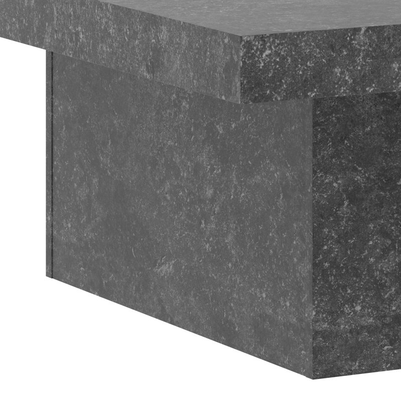 Caomhan Block Coffee Table, Graystone, 16.1" H x 35.4" L x 35.4" W