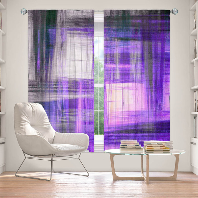 Room Darkening Curtain Pair, 40" W x 82" L, Purple