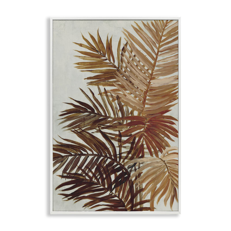  Feuilles de palmier naturelles, art de la giclée encadrée par Jacob Q, H 18 po x l 12 po