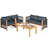 Menges Outdoor Patio 4 Pieces Acacia Wood Sofa Set with Cushions-773709570
