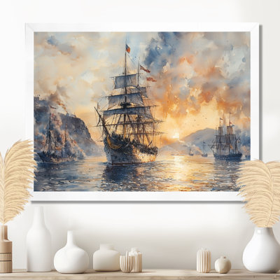 Acquis espagnol espagnol de la guerre américaine Coloni - bateau à voile, art mural pour le salon