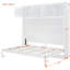 Grand lit escamotable mural avec armoires et porte-bouteilles, blanc