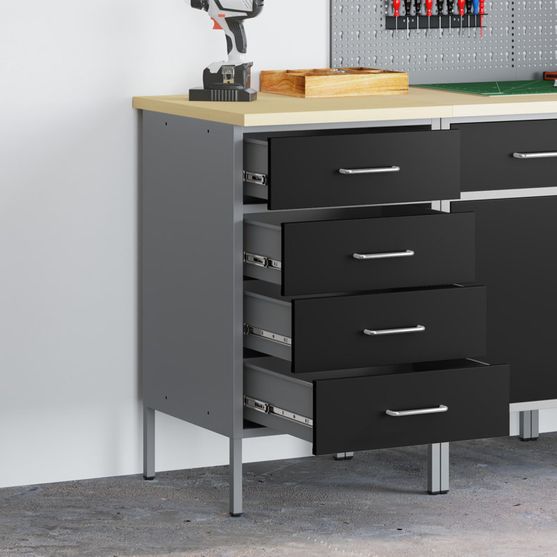 Steel Compact Cabinet Rectangular, Black