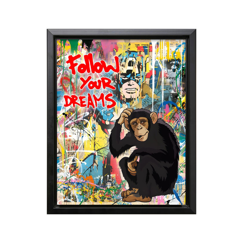 Follow Your Dreams No4, Black Framed, Canvas, 24"H x 32"W