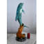 Sculpture dauphin en bronze sur base ondulée 25 po x 24 po x H 40 po