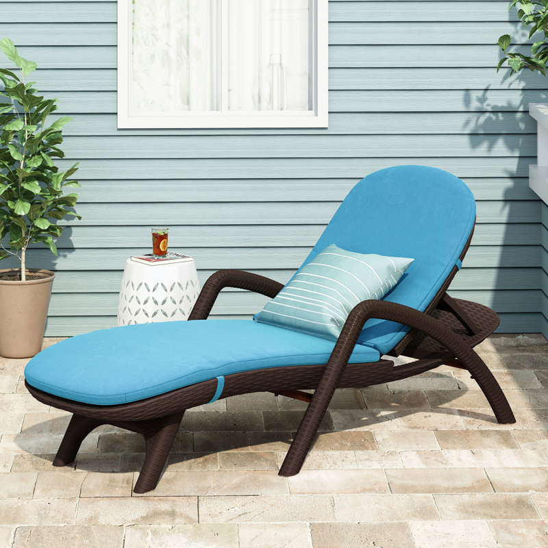 Chaise longue confortable avec coussin - Chaise de balcon brun foncé en polypropylène, terrasse Enjoy
