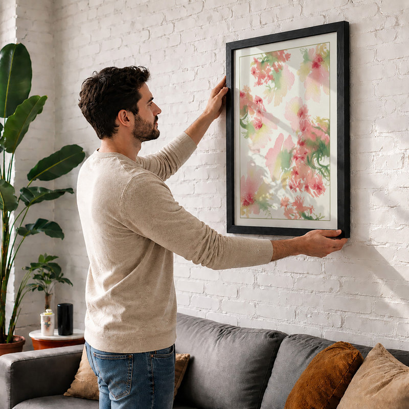 Scattered Bloom Botanical - Framed Print, Walnut, A1 - 84.1 x 59.4 cm