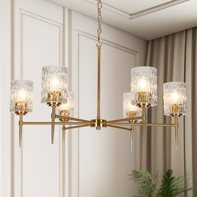 Lustre moderne 6 lumières à abat-jour Eton