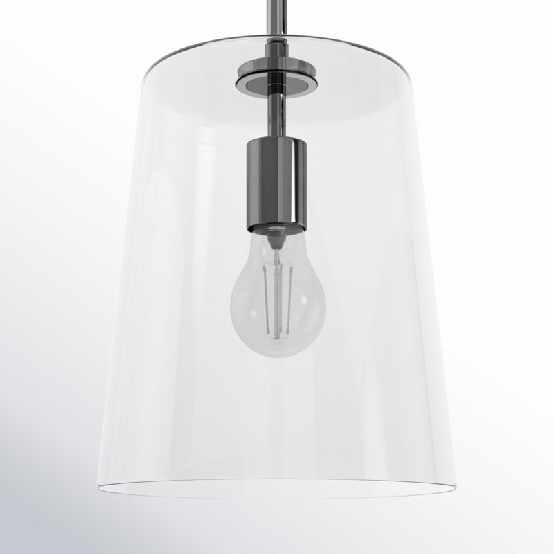 Luminaire suspendu conique à 1 lumière Selena, Argent clair, H 11,38 po x l 9 po x P 9 po