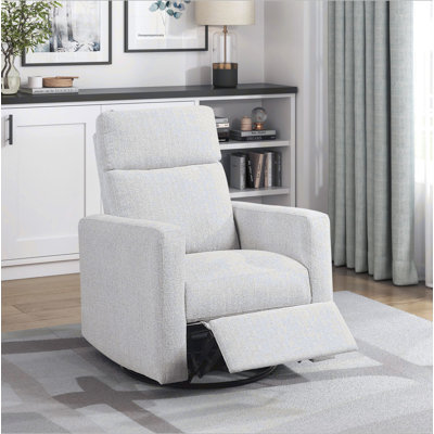 Fauteuil inclinable contemporain pivotant confort à mouvement coulissant de mobilier de salon en tissu de chenille luxueux 1pc