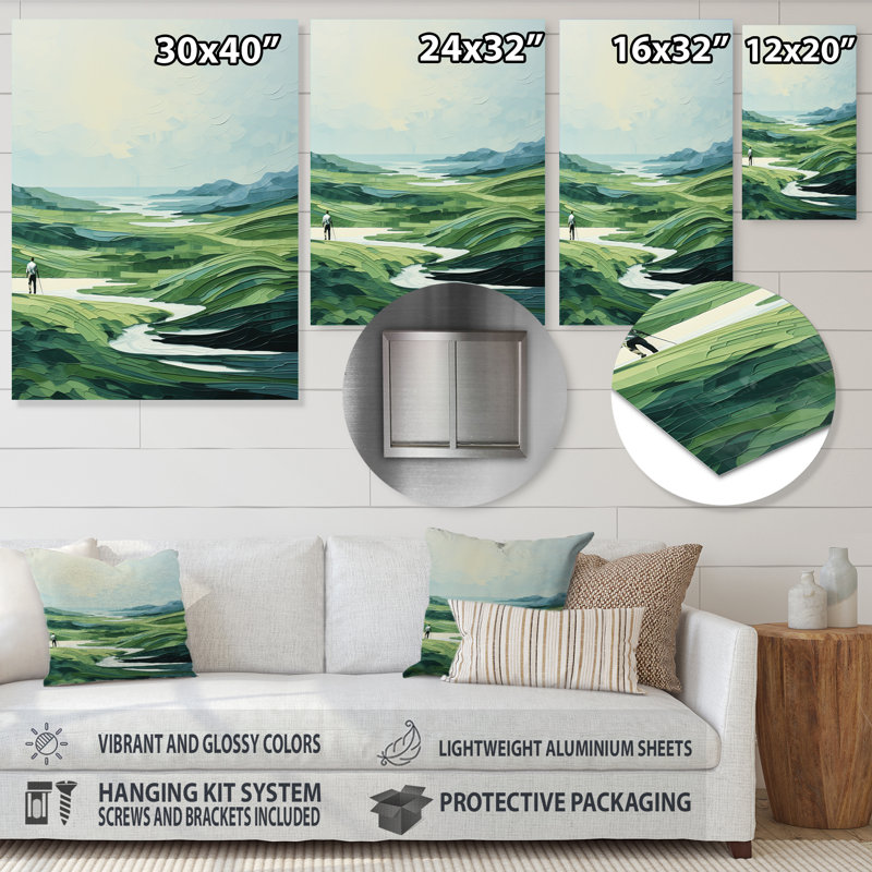 Décoration murale en métal Golf Harmonious Drives, H 32 po x l 16 po