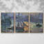 «Sunrise At Sea» par Monet, reproduction sur toile 3 pièces-1775470273-1775470272
