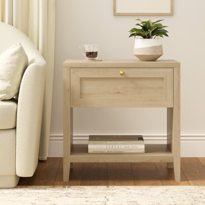 Farmhouse 1-Drawer Nightstand – Solid Wood Bedside Table, Rustic End Table With Storage For Bedroom