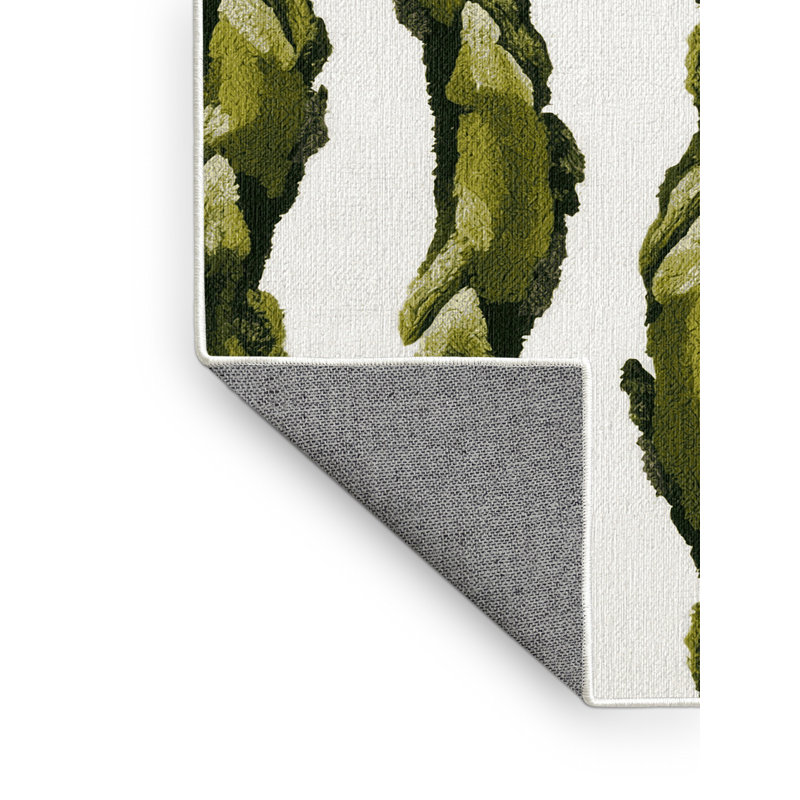  Tapis blanc lavable avec légumes asperges, Rectangulaire 2 pi x 3 pi